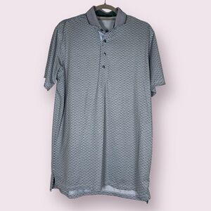 Greyson Clothiers Light Blue and Green Pattern Golf Polo Shirt
